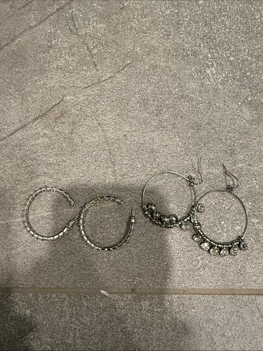 Park Lane Sparkling Crystal Hoop Earrings - Silver